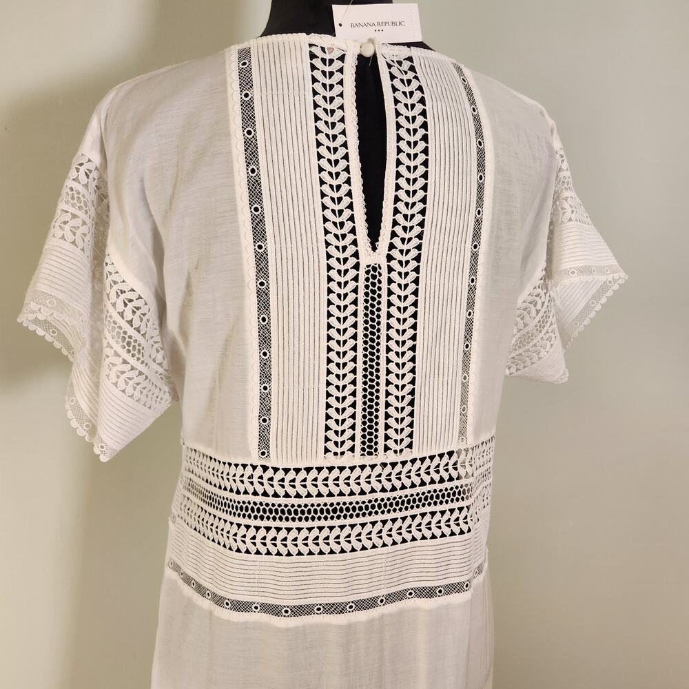 BANANA REPUBLIC NWT White Auriene Lace Maxi Dress, Size Medium - Picture 10 of 15